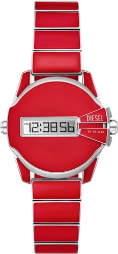 Diesel Herrenuhr Baby Chief digital/lcd Uhrwerk 32mm Gehäusegröße mit einem Edelstahlarmband DZ2192 von Diesel