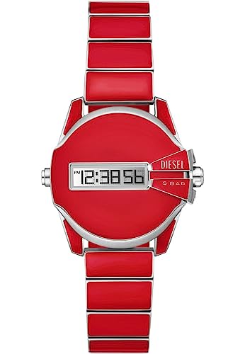 Diesel Herrenuhr Baby Chief digital/lcd Uhrwerk 32mm Gehäusegröße mit einem Edelstahlarmband DZ2192 von Diesel