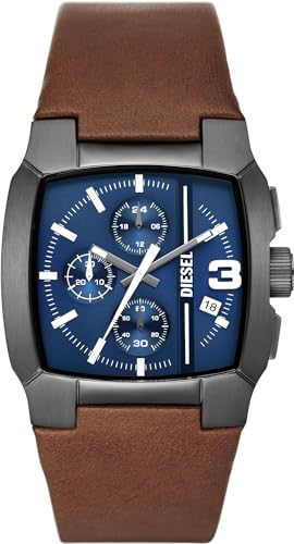 Diesel Herrenuhr Cliffhanger quarz/chrono Uhrwerk 40mm Gehäusegröße mit einem Lederarmband DZ4641 von Diesel