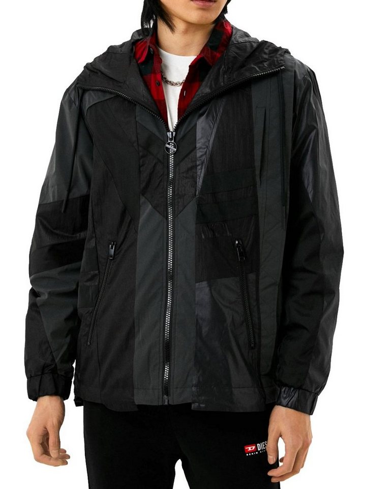 Diesel Windbreaker Patchwork Windjacke Schwarz - J-EDWARD von Diesel