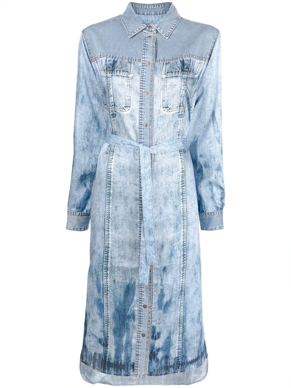 Diesel Kleid mit Acid-Wash-Effekt - Blau von Diesel