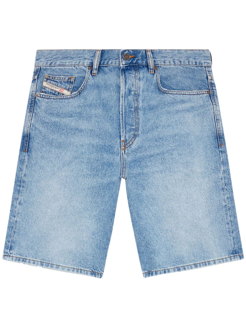 Diesel Gerade Jeans-Shorts mit Logo-Patch - Blau von Diesel