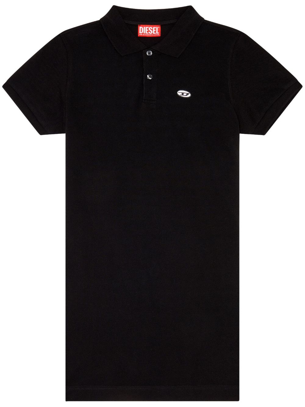 Diesel D-Tenny-Doval-Pj Poloshirtkleid mit Logo-Applikation - Schwarz von Diesel