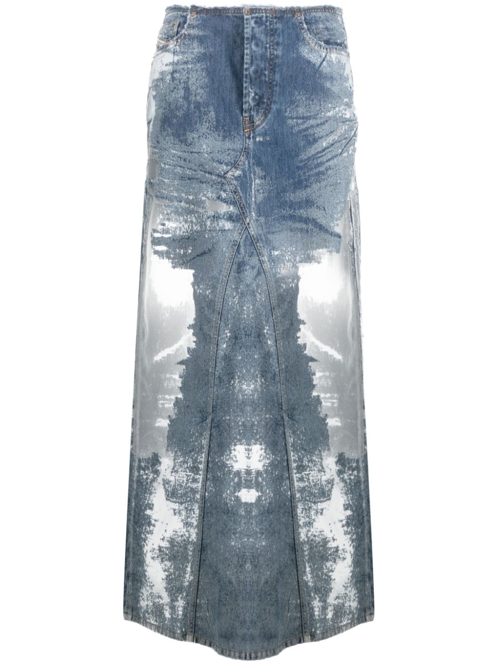 Diesel De-Pago-Fsd2 Jeansrock mit transparentem Einsatz - Blau von Diesel