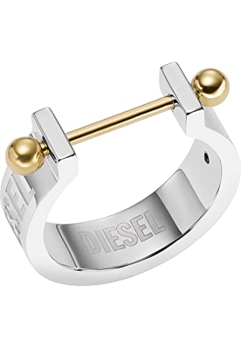 Diesel Ring Für Männer Stahl, Breite: 7mm Silber Edelstahlring, DX1407931 von Diesel