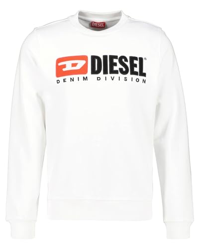 Diesel Herren S-Ginn-div Felpa Sweatshirt, Bright White (A03758-0gead-100), XXL von Diesel