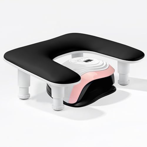 Diesisa Handauflage Nagelstudio, Nagel Armauflage Handkissen mit Höhenverstellung, Nagel Armlehne Kissen Weiches PU Leder U-Förmiges, Nagelkissen Maniküre Rutschfeste für Nägel Tech (Schwarz) von Diesisa