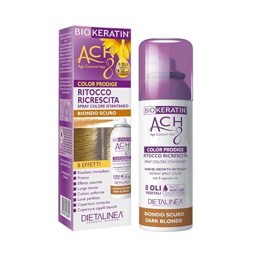 Dietalinea® Biokeratin Retusche für Haarwuchs, Spray Farbe für dunkles Blond, vorübergehende Abdeckung von weißem Haar, hinterlässt keine Flecken, 75 ml von Dietalinea