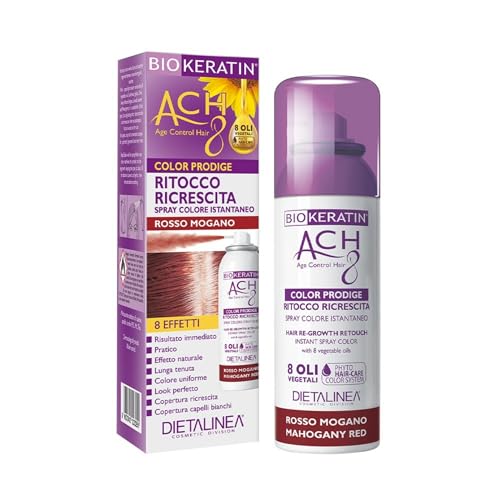 Dietalinea® Biokeratin Retusche für Haarwuchs, Spray für Mahagoni, vorübergehende Abdeckung von weißem Haar, hinterlässt keine Flecken, 75 ml von Dietalinea