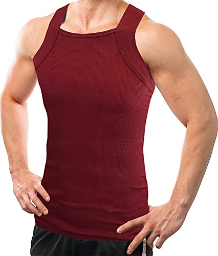 Different Touch Herren G-Unit Style Tank Tops Square Cut Muscle Rib A-Shirts 2er Pack, Burgunder, XX-Large Different Touch Herren G-Unit Style Tank Tops Square Cut Muscle Rib A-Shirts 2er Pack, Burgunder, XX-Large von Different Touch