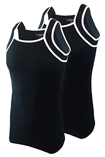 Different Touch Herren G-Unit Style Tank Tops Square Cut Muscle Rib A-Shirts 2er Pack, Schwarz mit weißem Rand, XX-Large Different Touch Herren G-Unit Style Tank Tops Square Cut Muscle Rib A-Shirts 2er Pack, Schwarz mit weißem Rand, XX-Large von Different Touch