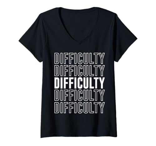 Damen Schwierigkeitsgrad T-Shirt mit V-Ausschnitt von Difficulty Apparel