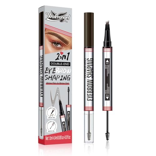 Augenbrauenstift, 2-in-1 Dual-Ended Microblading Augenbrauenstift mit 4-Gabelspitze & Präziser Pinselspitze, Wasserdichter Augenbrauenstift, Natürliche Formung Outlining Füllen Augenbrauen Make-up von Difistik