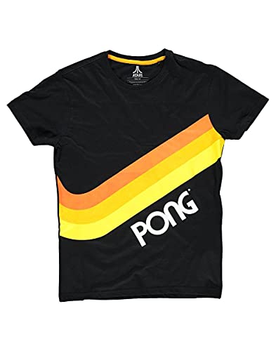 Atari Pong - Logo Männer T-Shirt schwarz M 100% Baumwolle Fan-Merch, Gaming, Retrogaming von Difuzed