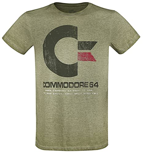Commodore 64 C64 Logo - Vintage Männer T-Shirt grün meliert S von Difuzed