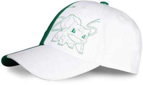 Pokémon Bisasam Unisex Cap grün/weiß 100% Baumwolle Anime, Fan-Merch, Filme, Gaming, TV-Serien von Difuzed