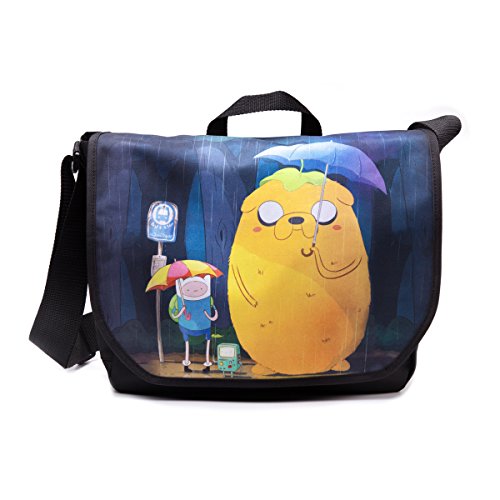 DIFUZED Sac Besace - Adventure Time Finn & Jake Totoro Style Umhängetasche, 35 cm, Mehrfarbig (Noir) von Difuzed