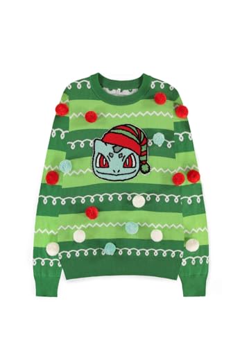 DIFUZED Unisex Bulbasaur Pokemon Weihnachtspullover Pullover, bunt, Einheitsgröße von Difuzed