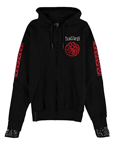 DIFUZED Unisex Kinder Game Thrones GOT-House of The Dragon-Herren Männer Jungen Hero Item Zipper Hoodie, Black Set von Difuzed