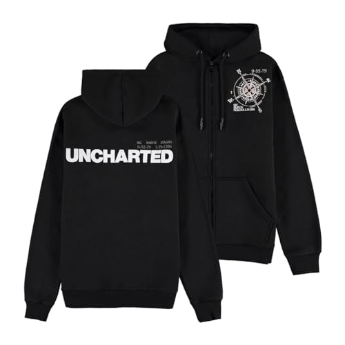 DIFUZED Unisex Kinder Uncharted-Herren Männer Jungen Zipper Hoodie, Black Set von Difuzed