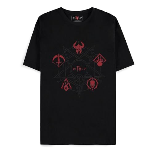 Diablo 4 - Class Icons Männer T-Shirt schwarz M 100% Baumwolle Fan-Merch, Gaming von Difuzed