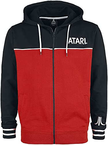 Difuzed Atari Logo Männer Kapuzenjacke schwarz/rot M 100% Baumwolle Fan-Merch, Gaming, Retrogaming von Difuzed