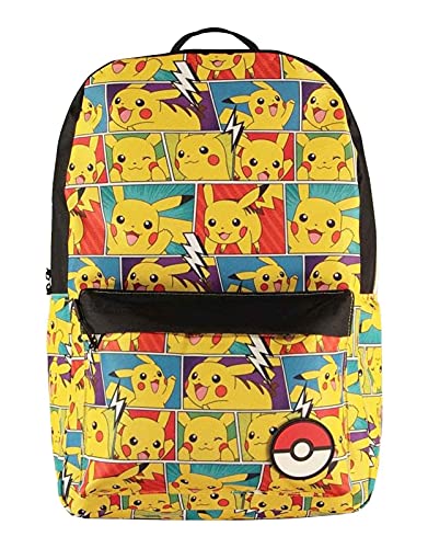 Difuzed Herren BP618761POK Pikachu Comic Book Strip Allover Print Rucksack, gelb von Difuzed