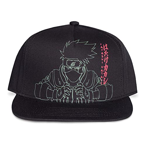 Difuzed Naruto Shippuden Kakashi Line Art Snapback Baseball Cap Schwarz/Grau SB487082NRS von Difuzed