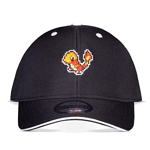 Difuzed Pokémon Cap Charmander Pixel (Men) - Schwarz-Weiss - Cartoon - Baseball - Anpassbar - Unisex-Erwachsene - Cap - Mütze von Difuzed