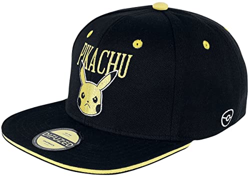 Difuzed Unisex Pokemon-Angry Pika-Snapback Cap Verschluss, Schwarz, One Size von Difuzed