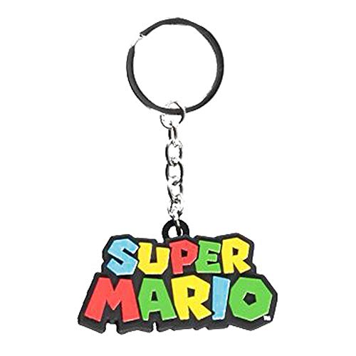 Difuzed Unisex Super Mario Bros. Logo 3D Rubber Keychain Zubehör, Mehrfarbig, Einheitsgröße (5er Pack) von Difuzed