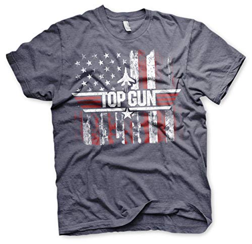 Top Gun Offizielles Lizenzprodukt America Herren T-Shirt (Marineblau-Heather), XX-Large von Difuzed