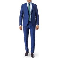 DIGEL Herren Anzug blau Schurwolle meliert Slim Fit von Digel