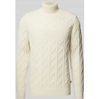DIGEL Rollkragenpullover mit Label-Detail Modell 'Francis' in Offwhite, Größe XXL von Digel