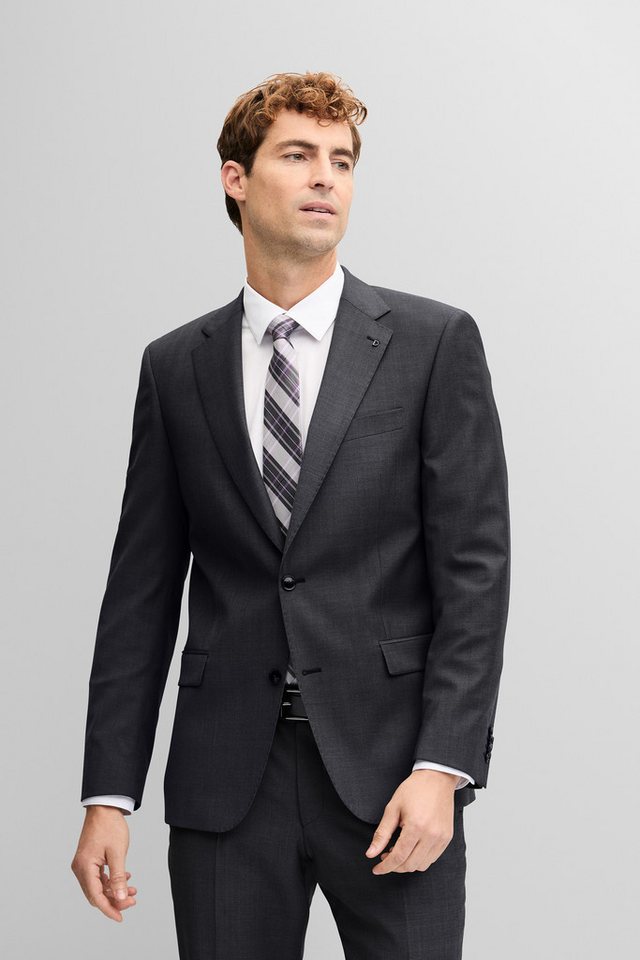 Digel Anzugsakko Duncan-AMF (1-tlg., Schurwolle) Kissing Buttons, Abnehmbarer Revers-Pin von Digel