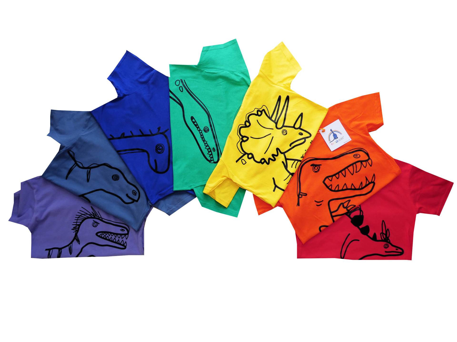 Kinder Dinosaurier T.shirts. Farben Des Regenbogens Alle 7 Regenbogens Zum Sammeln Alter 3-4Y Bis 9-11Y Kinder Dinosaurier T.shirts. Farben Des Regenbogens Alle 7 Regenbogens Zum Sammeln Alter 3-4Y Bis 9-11Y von DiggDesign