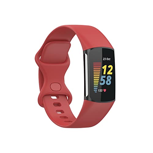 DigiCharge Armband für Fitbit Charge 5, Armbänder Silikon Ersatzarmband Kompatibel mit Fitbit Charge5 Riemen, Sport Armband für Damen & Herren - Auswahl an Farben und Größen von DigiCharge