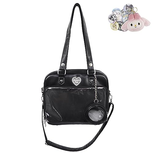 Ita bag Japanese Color matching Transparent shoulder Bag Crossbody Bag For Anime Lolita Bag DIY Cosplay Display Anime Badges Handbag von DigiTizerArt