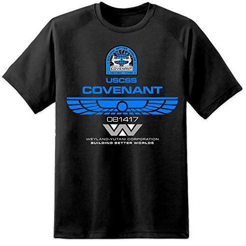 Digital Pharaoh Alien Covenant Crew Hemd - Schwarz Nostromo Prometheus Aliens Xenomorph - Schwarz, L von Digital Pharaoh