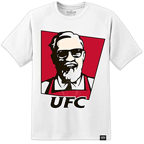 Digital Pharaoh Herren Connor McGregor UFC Lustig KFC T-Shirt MMA Gym Kleidung Fitness BJJ Ju Jitsu - Weiß, S von Digital Pharaoh