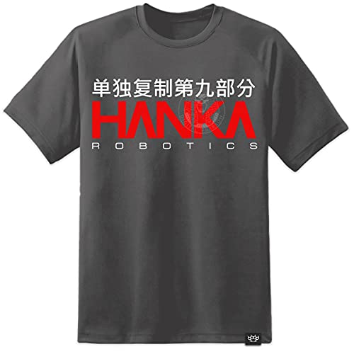 Digital Pharaoh Herren Hanka Robotics Ghost in The Shell T-Shirt - Dunkelgrau - Dunkelgrau, M von Digital Pharaoh