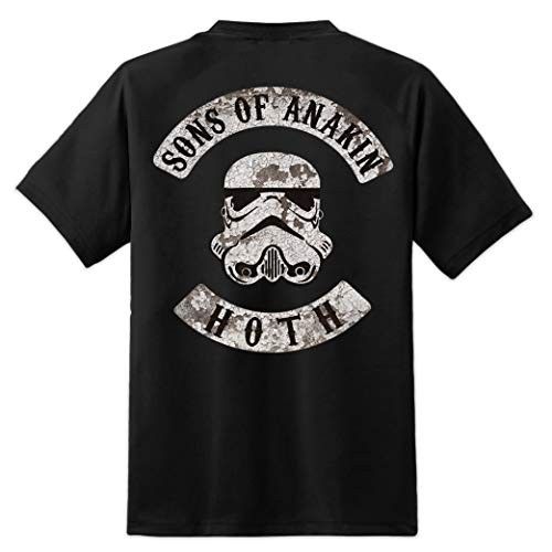 Digital Pharaoh Herren Söhne von Anakin T-Shirt Jedi Kriege Sith Star Skywalker Boba Fett Mandalorian Baby Yoda - Schwarz, 2XL = 50/52" von Digital Pharaoh