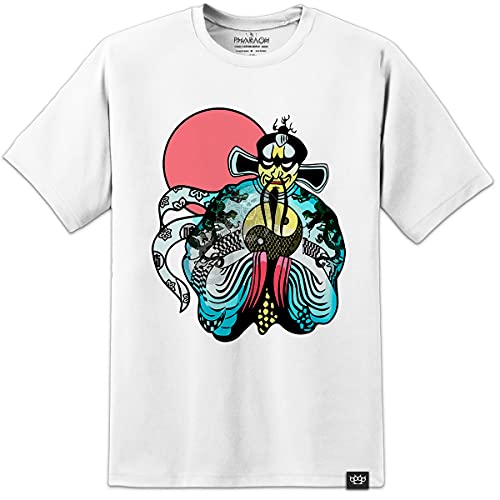 Digital Pharaoh Herren-T-Shirt mit Aufschrift "Big Trouble in Little China", Fu Man Chu Jack Retro John Carpenter Film, weiß, L/XL von Digital Pharaoh