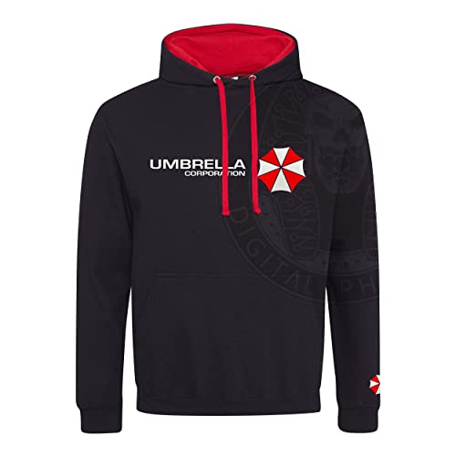 Digital Pharaoh Resident Evil Umbrella Corp Hive Herren Kapuzenpullover mit BESTIMMTE Abzeichen (2XL) von Digital Pharaoh