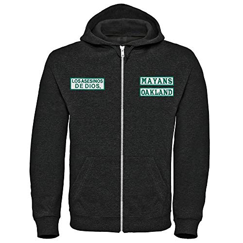 Digital Pharaoh - Sons of Anarchist Maya Bestickt Reißverschluss Stil Aufnäher Kapuze (S-4XL) Voll Bildschirm Präzise Flicken !! Redwood Original Samcro - Schwarz, XXL von Digital Pharaoh