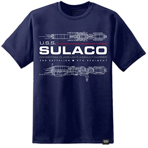 Digital Pharaoh Sulaco Raumschiff Gesicht T Shirt Nostromo LV426 Hadleys Hope Weyland Yutani (XL) von Digital Pharaoh