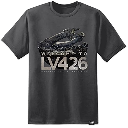 Herren Außerirdische Film Welcome to LV426 Derelict T-Shirt Nostromo Sulaco Weyland Yutani - Dunkelgrau, 2XL = 50/52" von Digital Pharaoh