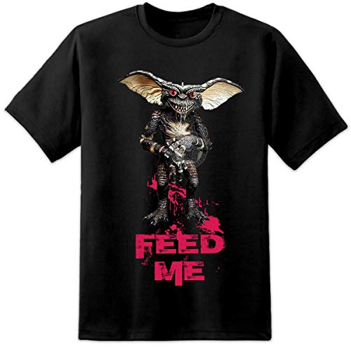 Herren Gremlins Retro Feed Me T-Shirt Lustig Vintage Labyrinth Dunkel Kristall 80's - Schwarz, 2XL = 50/52" von Digital Pharaoh