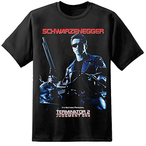 Herren Terminator 2 Retro Klassisch Filmposter T-Shirt T800 Cyberdyne Systems Skynet - Schwarz, L von Digital Pharaoh