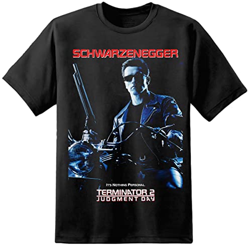 Herren Terminator 2 Retro Klassisch Filmposter T-Shirt T800 Cyberdyne Systems Skynet - Schwarz, M von Digital Pharaoh